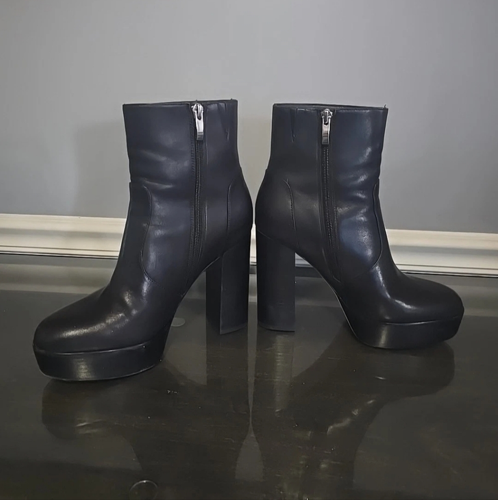 Paige Womens Maren Platform Ankle Zipped Booties 8